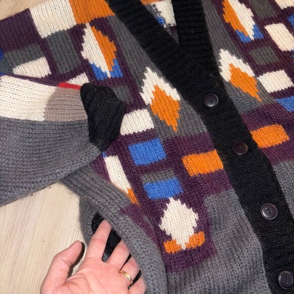Vintage Montre Xerano Geometric Multicoloured Cardigan M - Picture 6 of 8